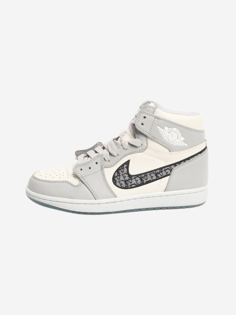 Dior x Air Jordan 1 Grey high top trainers - size UK 8 Trainers Dior 