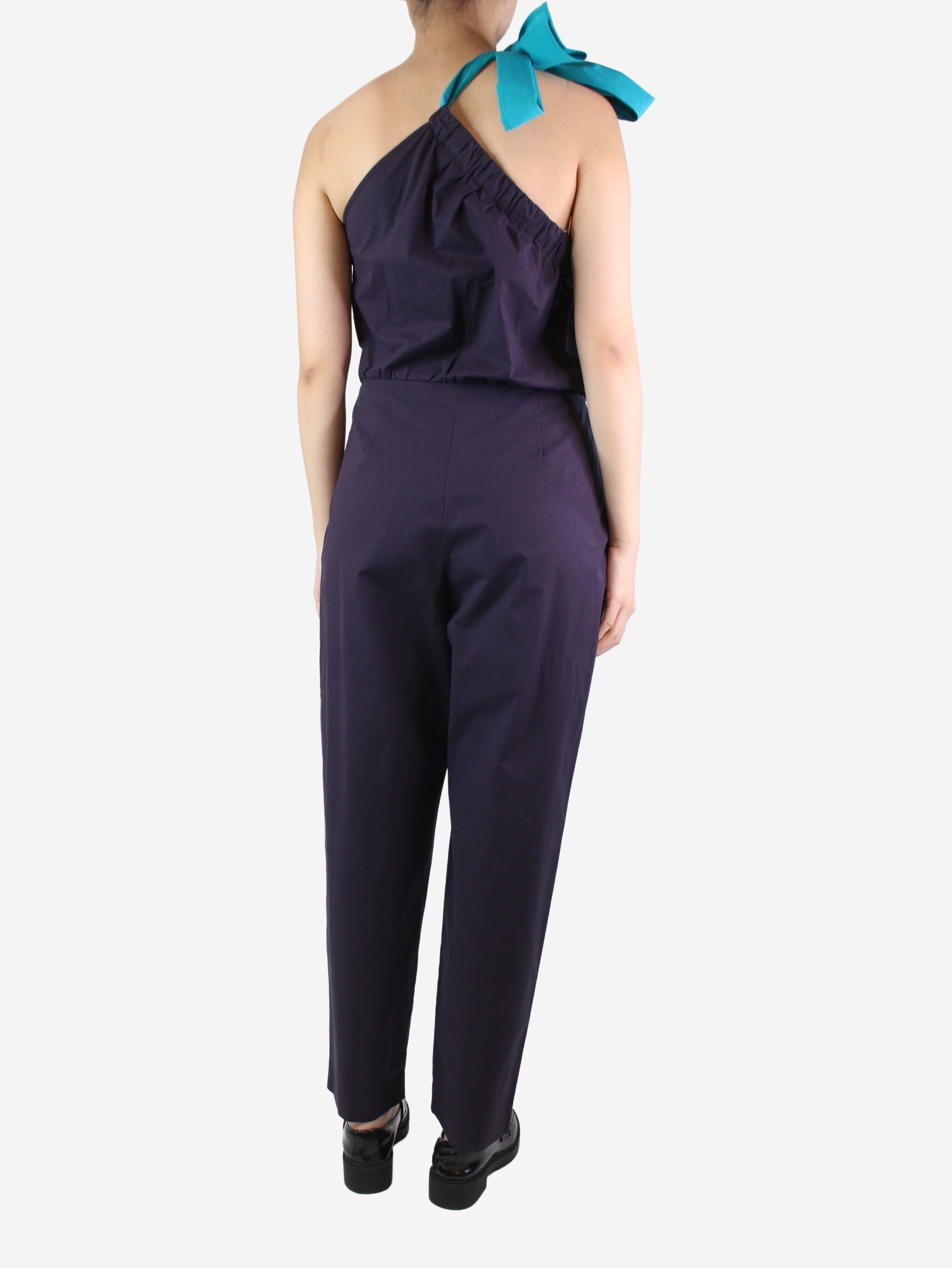 Purple one-shoulder jumpsuit - size UK 14 Jumpsuits MSGM 