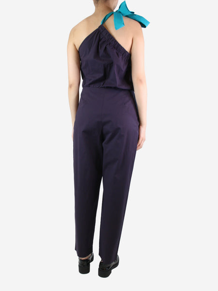 Purple one-shoulder jumpsuit - size UK 14 alternate image
