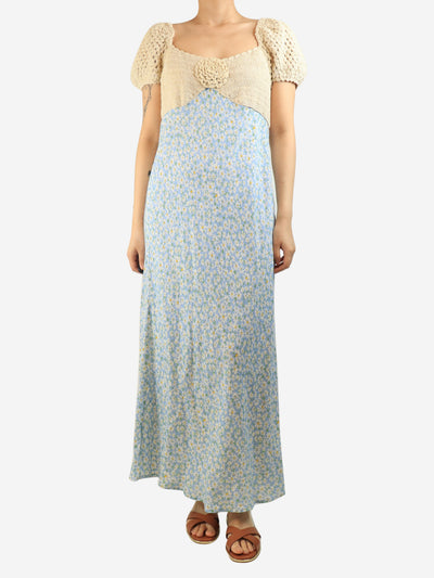 Blue Sardinia floral-crochet maxi dress - size M Dresses Rixo 