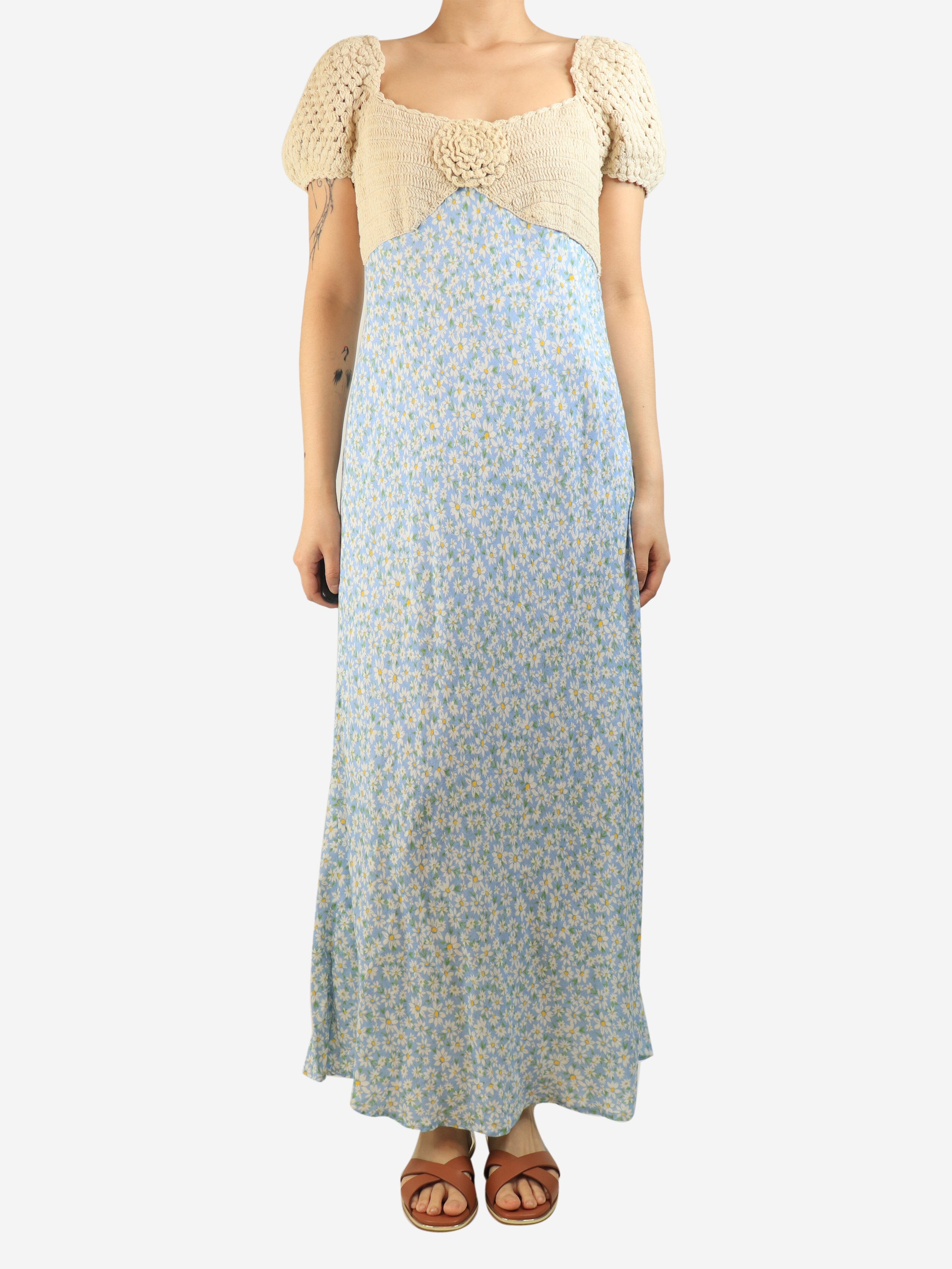 Blue Sardinia floral-crochet maxi dress - size M Dresses Rixo 