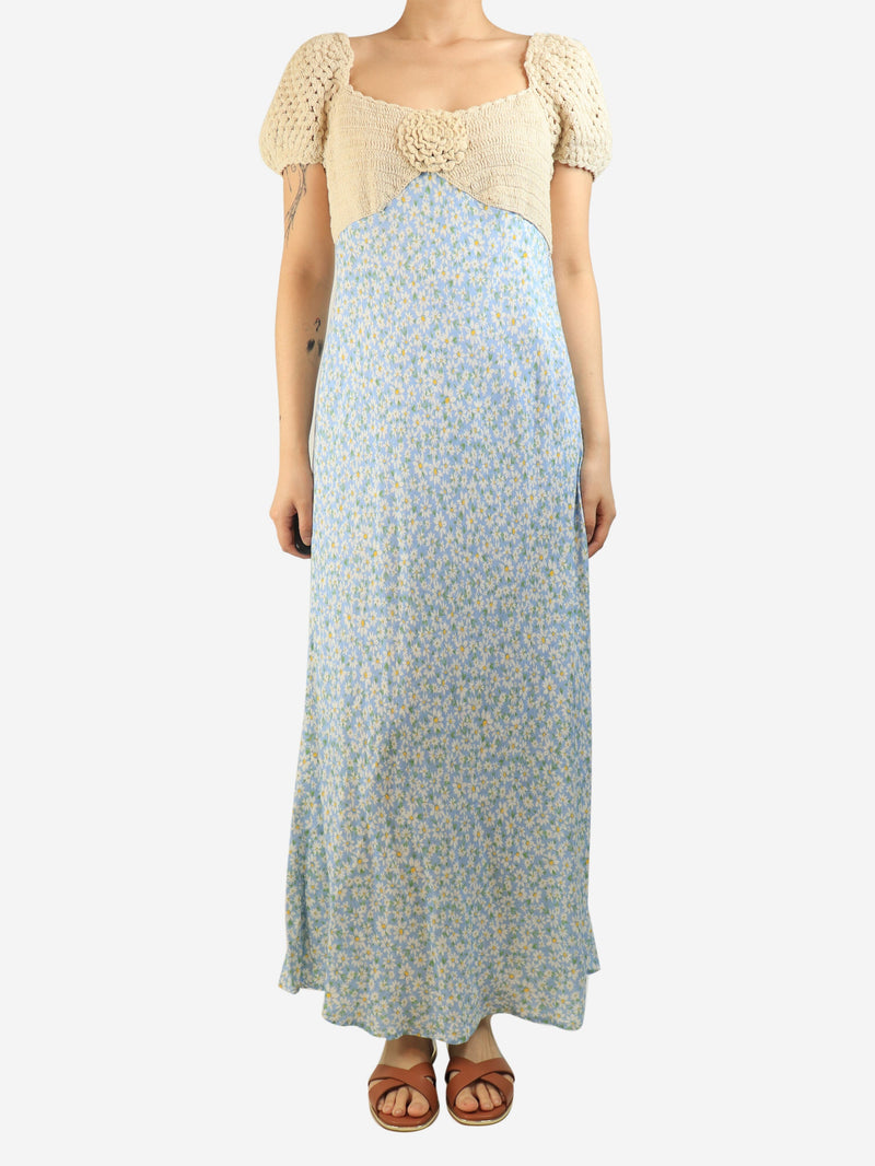 Blue Sardinia floral-crochet maxi dress - size M Dresses Rixo 