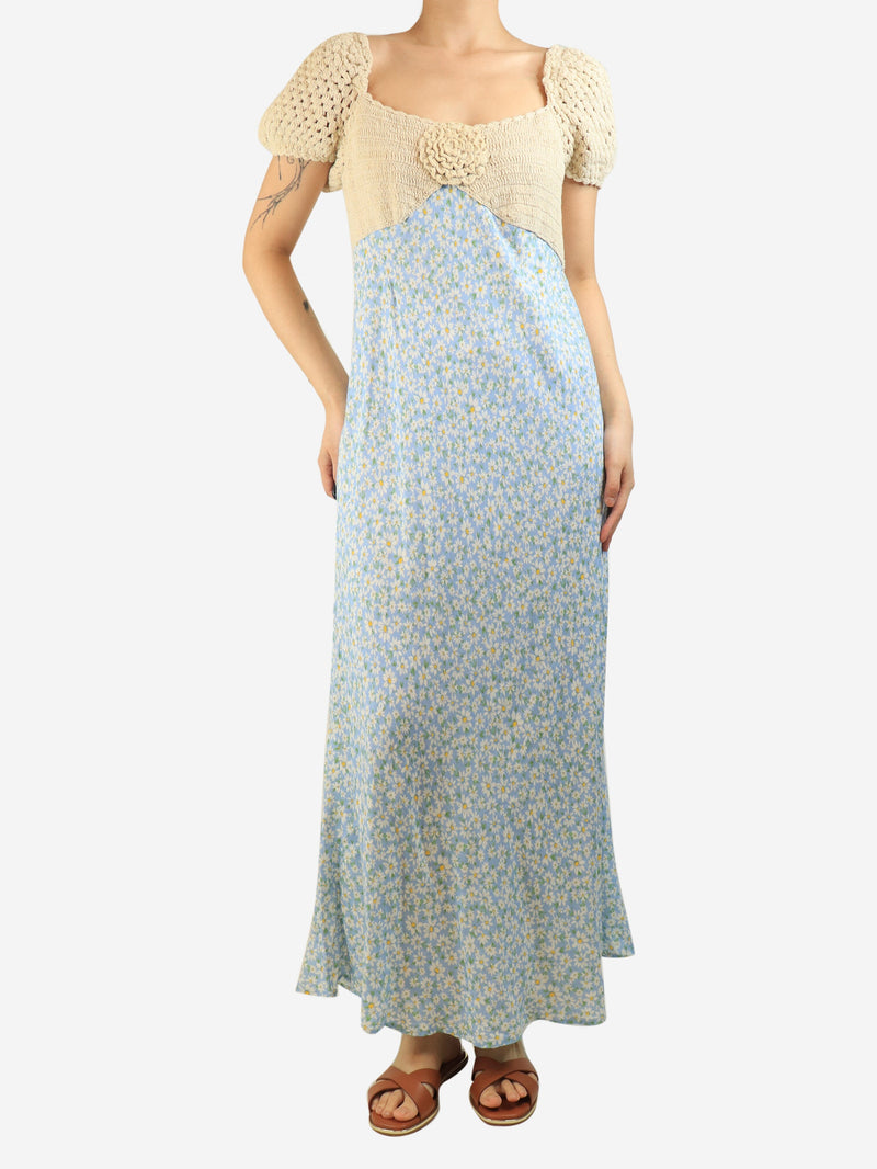 Blue Sardinia floral-crochet maxi dress - size M Dresses Rixo 