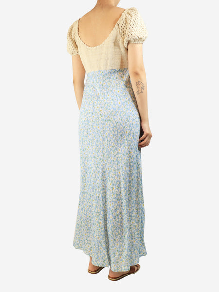 Blue Sardinia floral-crochet maxi dress - size M alternate image