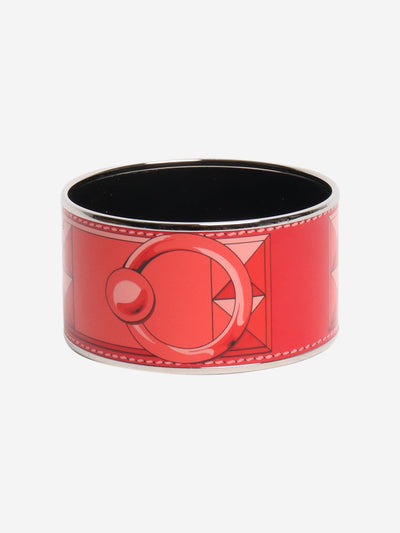 Red and pink trompe l'oeil CDC cuff Bracelets Hermes 
