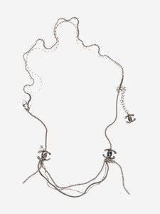 Chanel Silver triple CC chain necklace