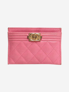 Pink 2018 Boy caviar quilted cardholder Wallets, Purses & Small Leather Goods Chanel 