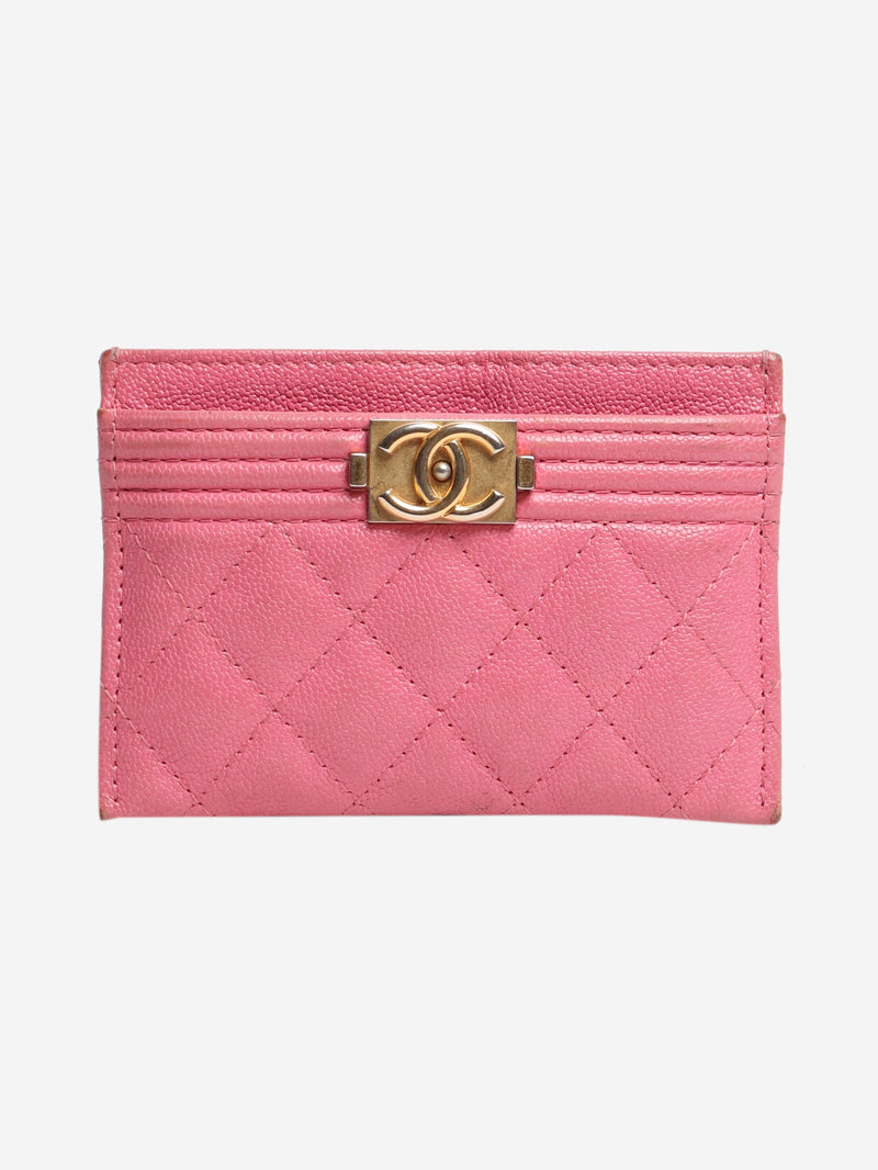 Pink 2018 Boy caviar quilted cardholder Wallets, Purses & Small Leather Goods Chanel 