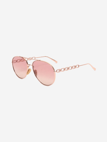 Rose gold aviator sunglasses alternate image