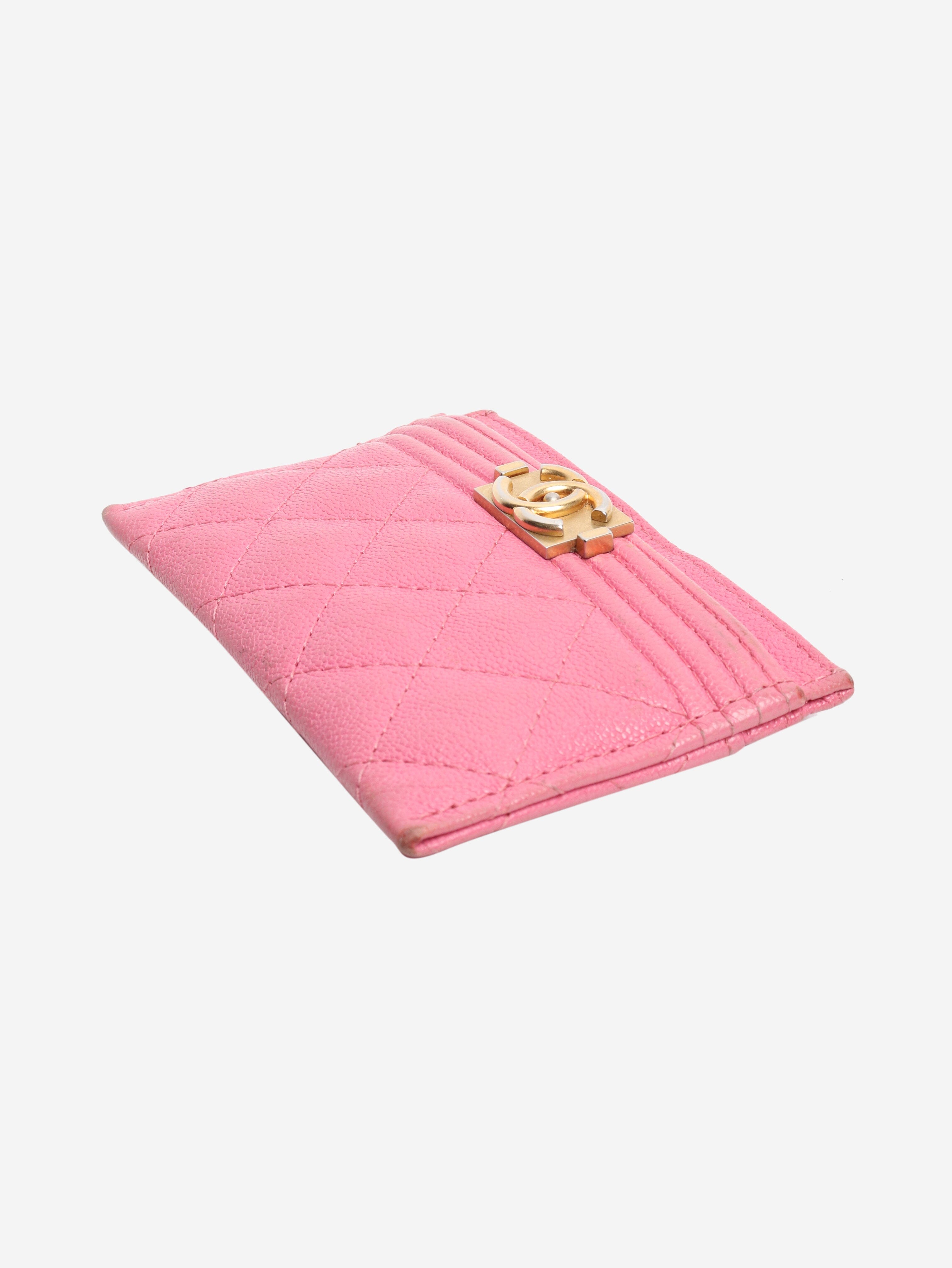 Pink 2018 Boy caviar quilted cardholder Wallets, Purses & Small Leather Goods Chanel 