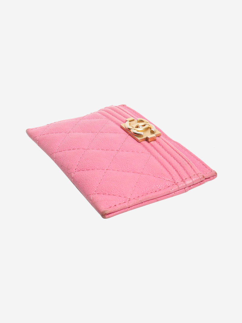 Pink 2018 Boy caviar quilted cardholder Wallets, Purses & Small Leather Goods Chanel 