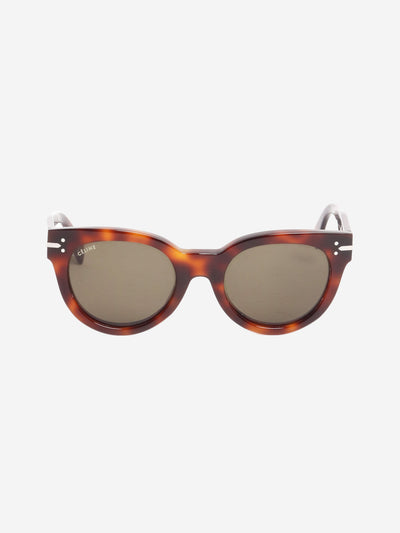 Brown toritoise shell round frame sunglasses