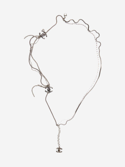 Silver triple CC chain necklace - size Necklaces Chanel 