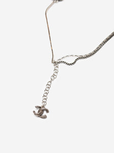 Chanel Silver triple CC chain necklace