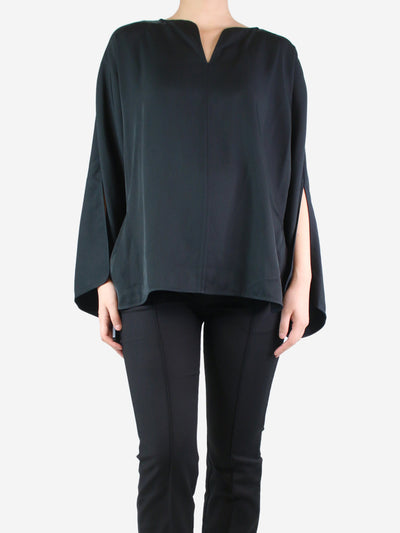 Dark blue long-sleeved blouse - size UK 8 Tops By Malene Birger 