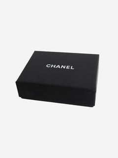 Black and silver camelia stud earrings