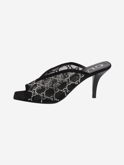 Black crystal-embellished GG mesh mules - size EU 40 Heels Gucci 
