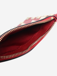 Red leather rockstuds cardholder