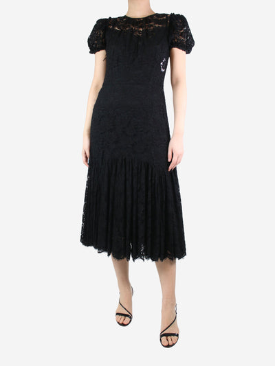 Black lace dress with slip - size UK 12