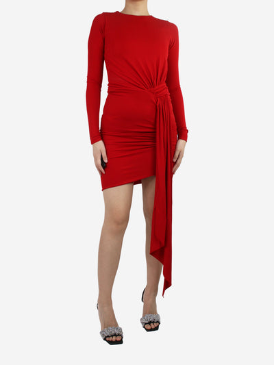 Red long-sleeved gathered dress - size UK 10 Dresses Alexandre Vauthier 