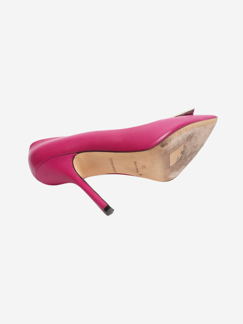 Pink leather pointed-toe pumps - size EU 38 Heels Emilio Pucci 