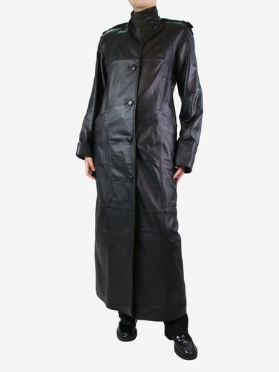 Black long leather jacket - size XS Coats & Jackets Manokhi 