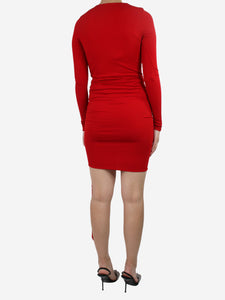 Alexandre Vauthier Red long-sleeved gathered dress - size UK 10