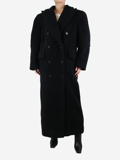 Black double-breasted boucle maxi coat - size S Coats & Jackets Leo Season 