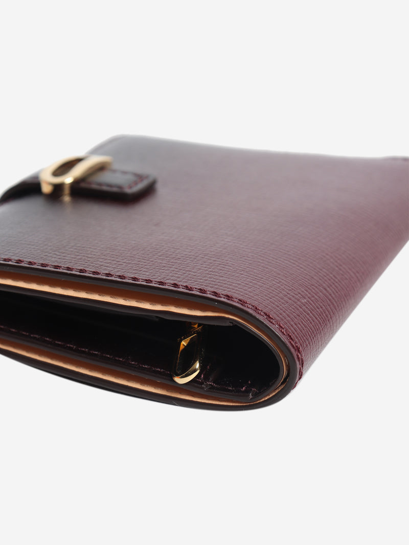 Burgundy ombre Léonce Compact wallet