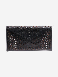 Alaia Black laser cutout wallet