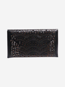 Alaia Black laser cutout wallet