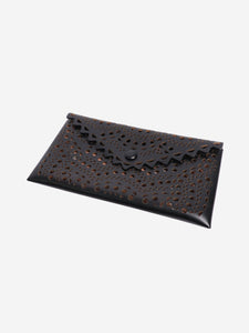 Alaia Black laser cutout wallet