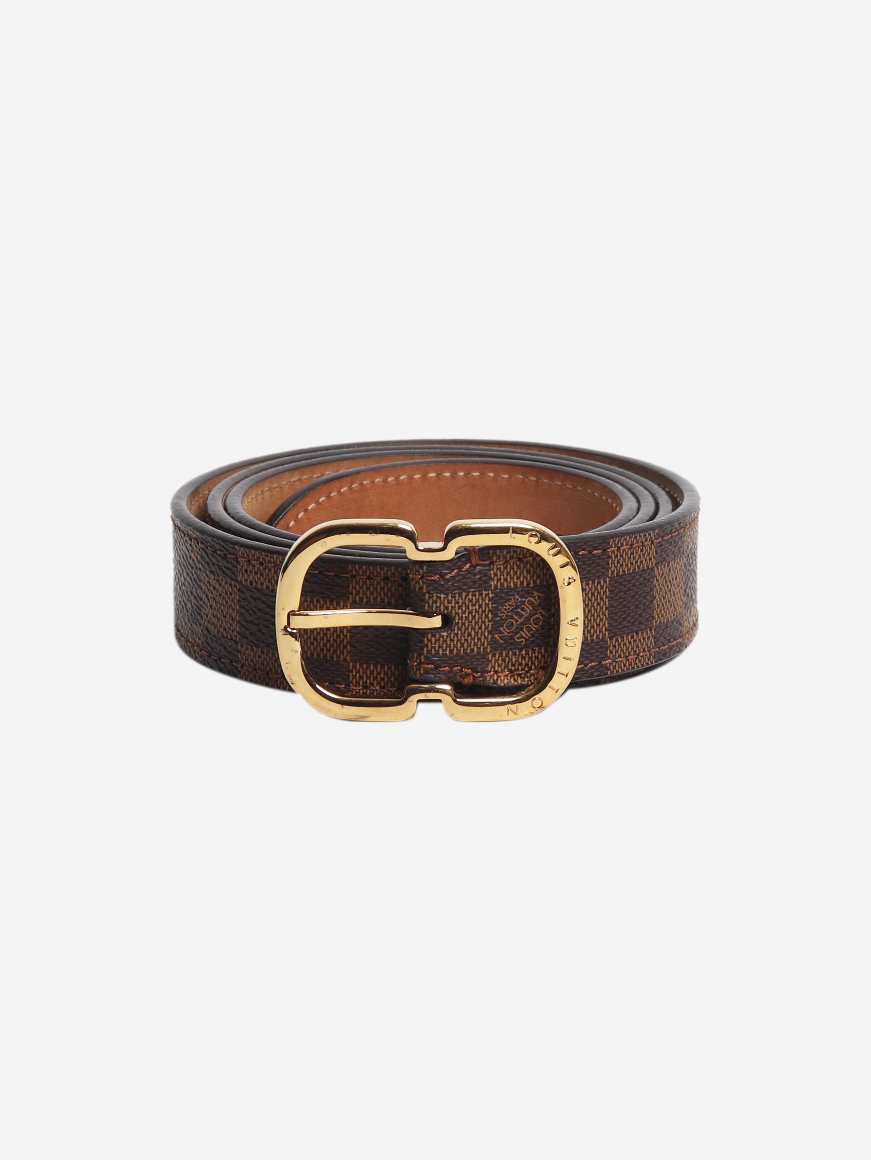 Brown Damier Ebene slim belt