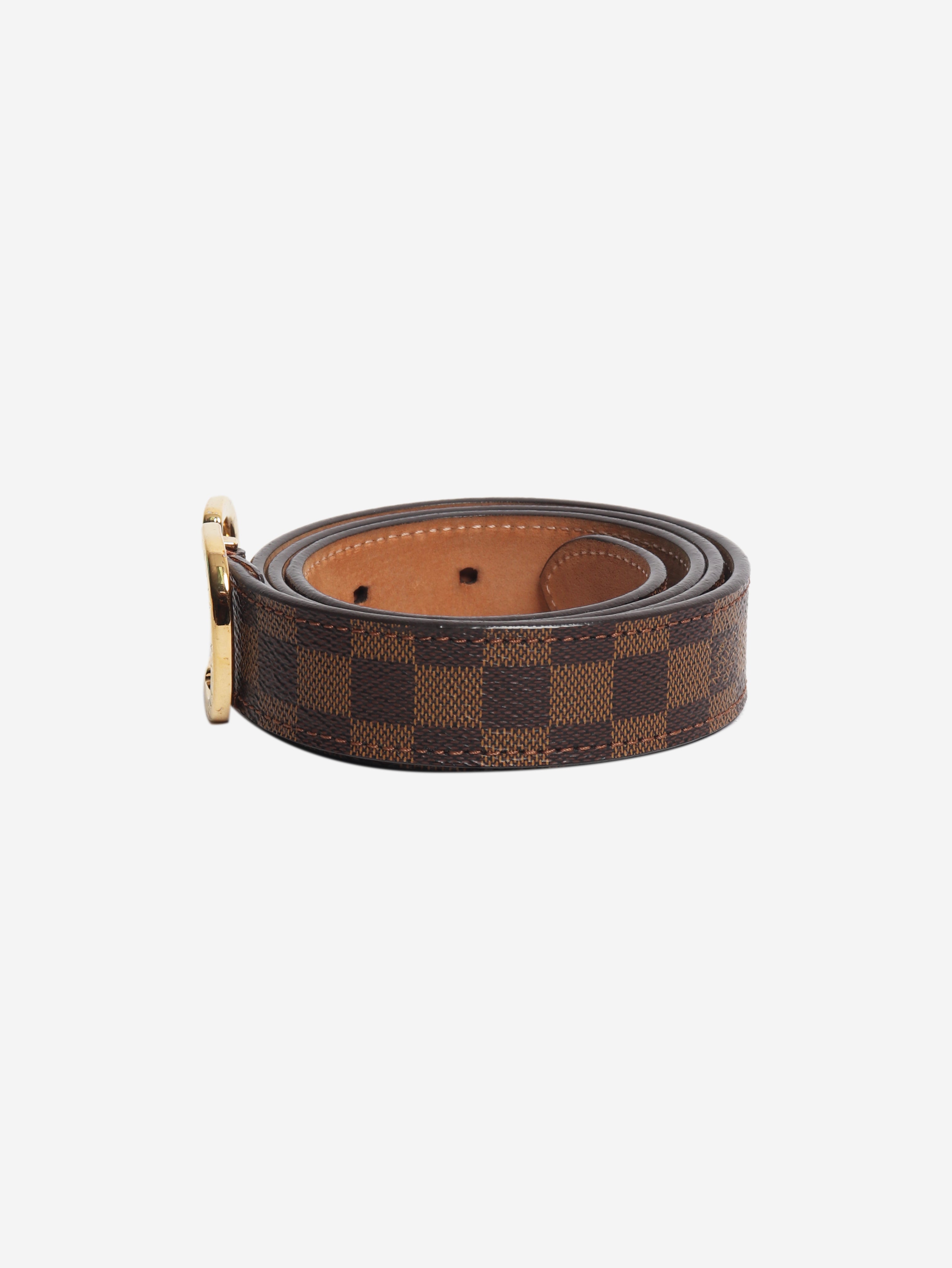 Brown Damier Ebene slim belt