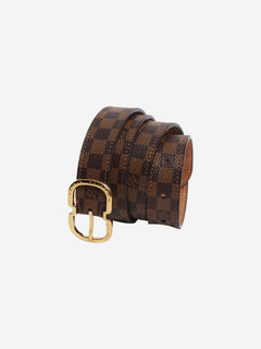 Brown Damier Ebene slim belt