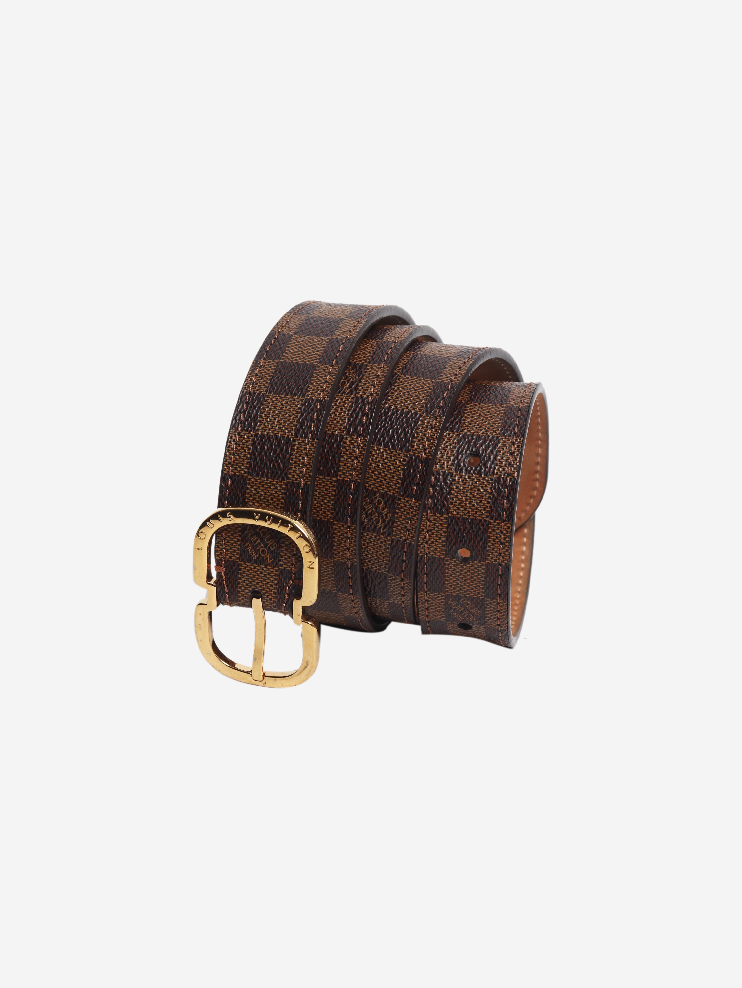 Brown Damier Ebene slim belt