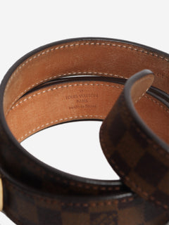 Brown Damier Ebene slim belt