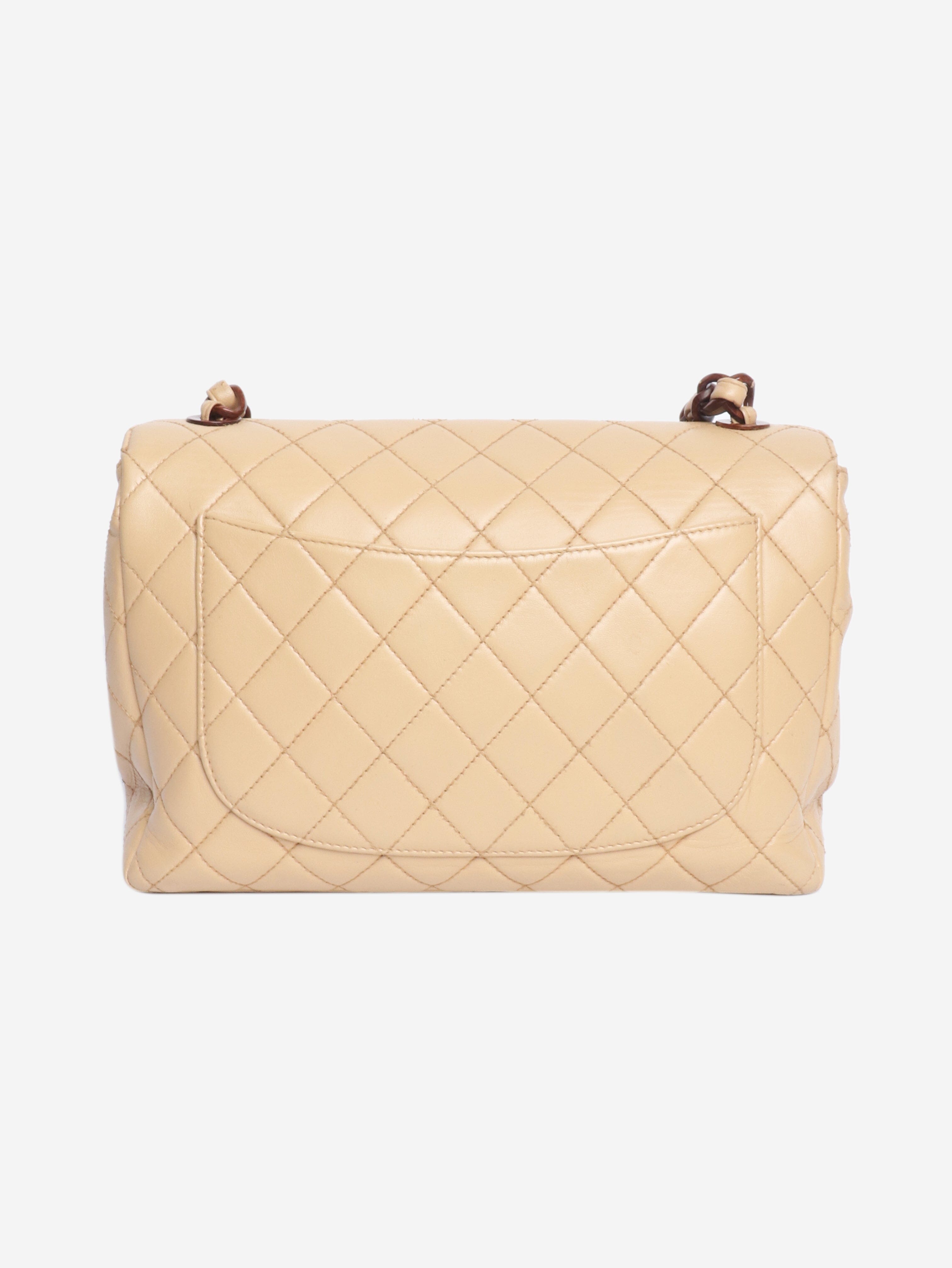 Beige vintage 2000 lambskin tortoishell resin flap bag Handbags Chanel 