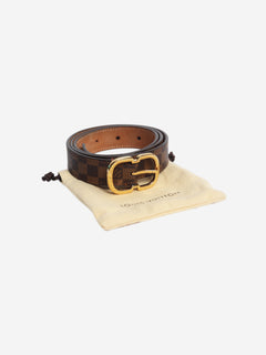 Brown Damier Ebene slim belt