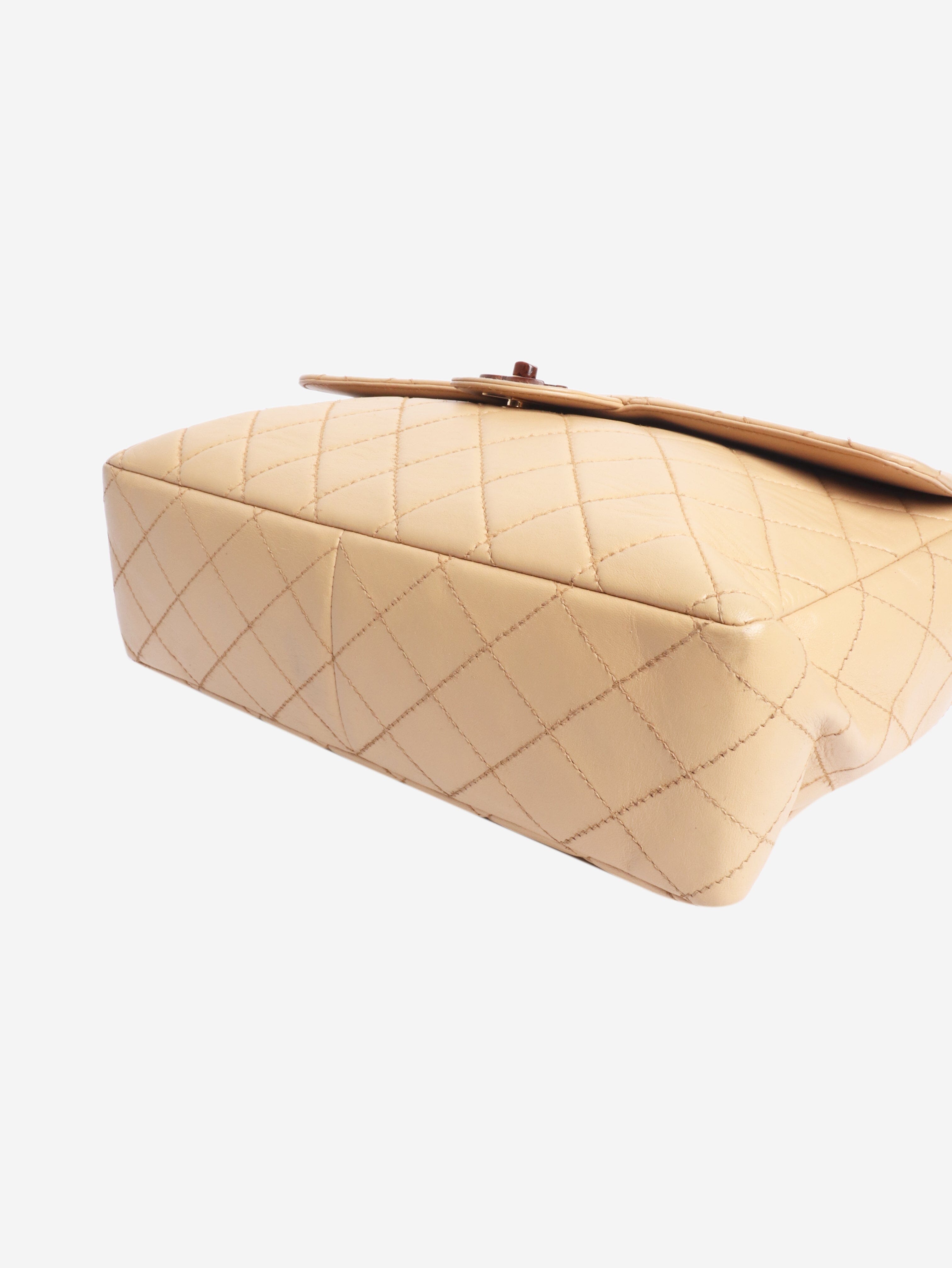 Beige vintage 2000 lambskin tortoishell resin flap bag Handbags Chanel 