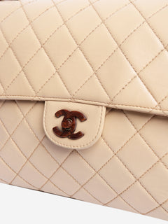 Beige vintage 2000 lambskin tortoishell resin flap bag Handbags Chanel 