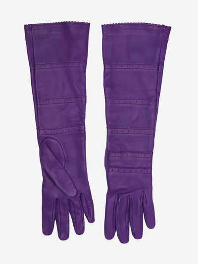 Hermes Purple leather gloves - size Gloves Hermes 