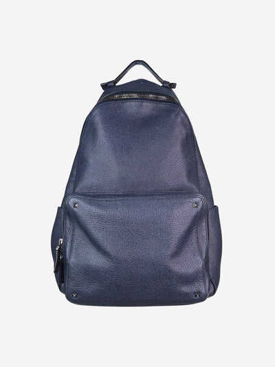 Dark blue Rockstud leather backpack Backpacks Valentino 