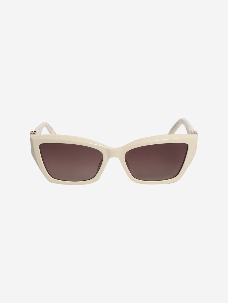 Cream cat eye sunglasses