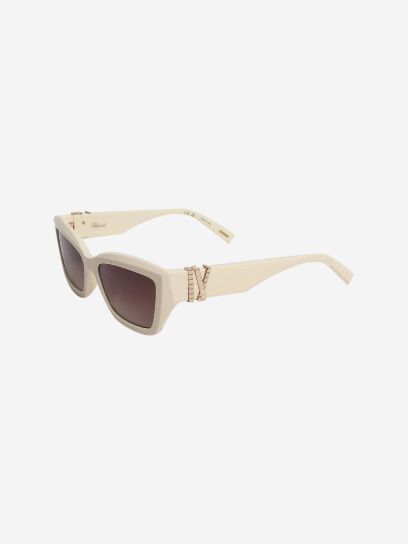 Cream cat eye sunglasses