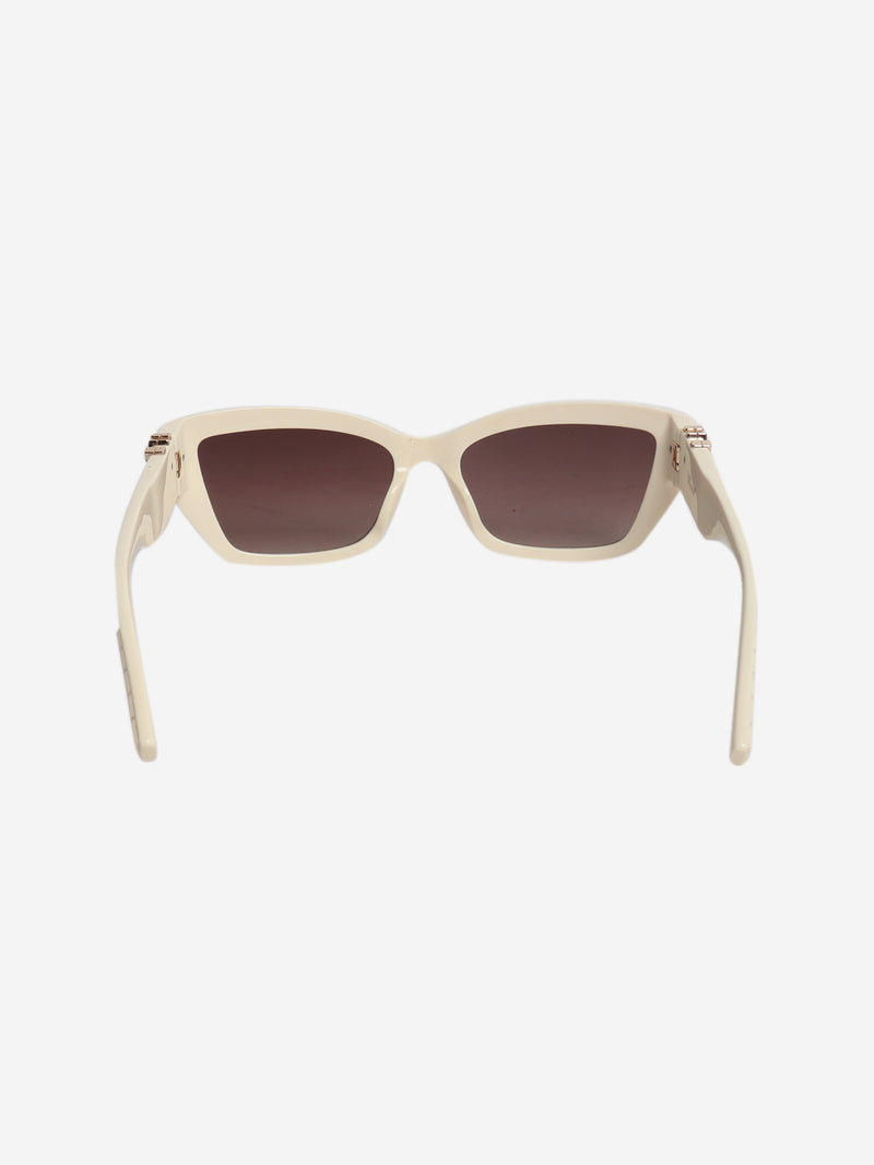 Cream cat eye sunglasses