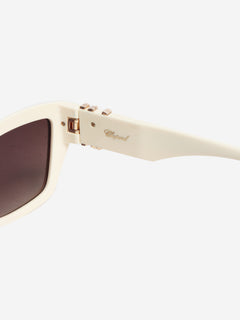 Cream cat eye sunglasses