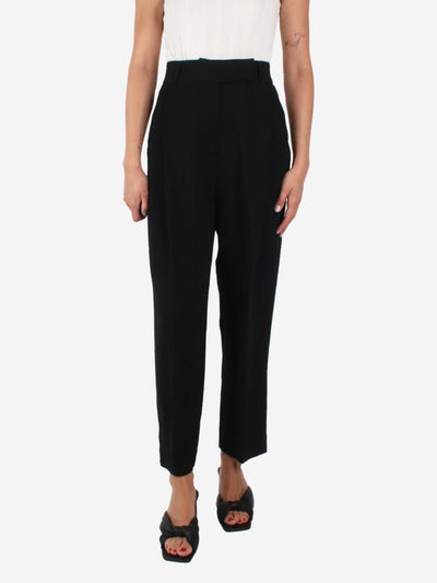 Black pleated crepe trousers - size UK 6 Trousers Toteme