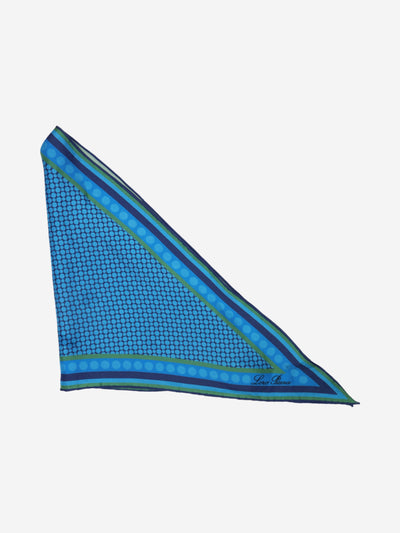Blue silk printed triangle scarf Scarves Loro Piana 