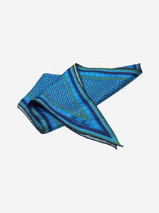 Loro Piana Blue silk printed triangle scarf